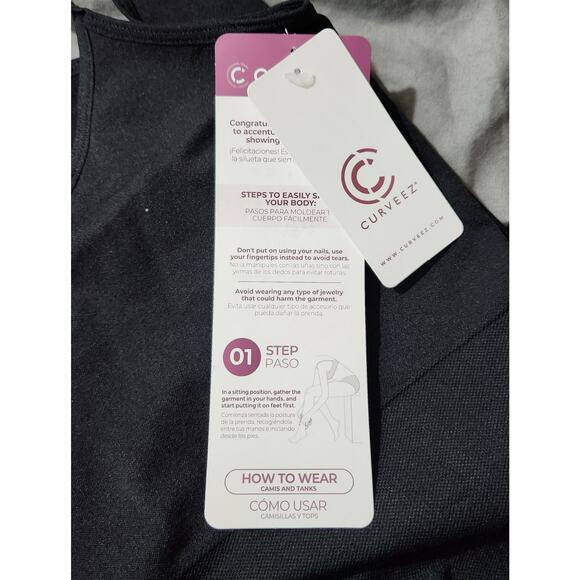 Curveez Incredibly Slimming Cami Tank Top in Black High Compression Size 2XL New - Picture 8 of 12